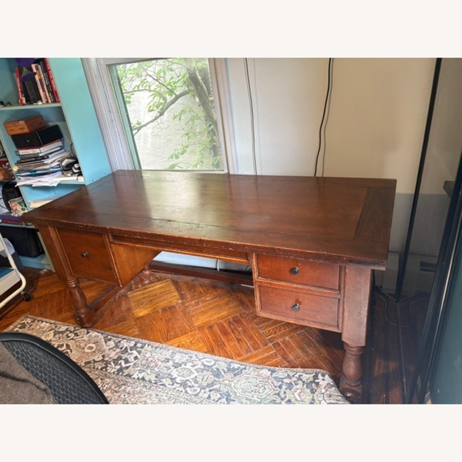 Antique Wooden Executive Desk - image-5