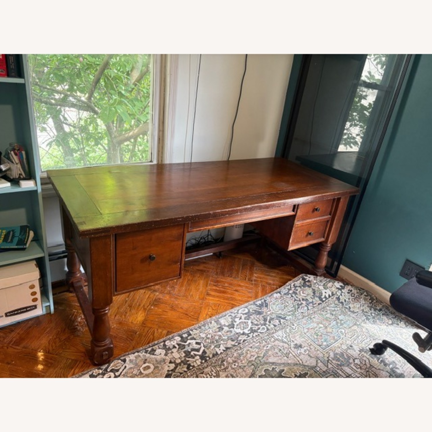 Antique Wooden Executive Desk - image-2