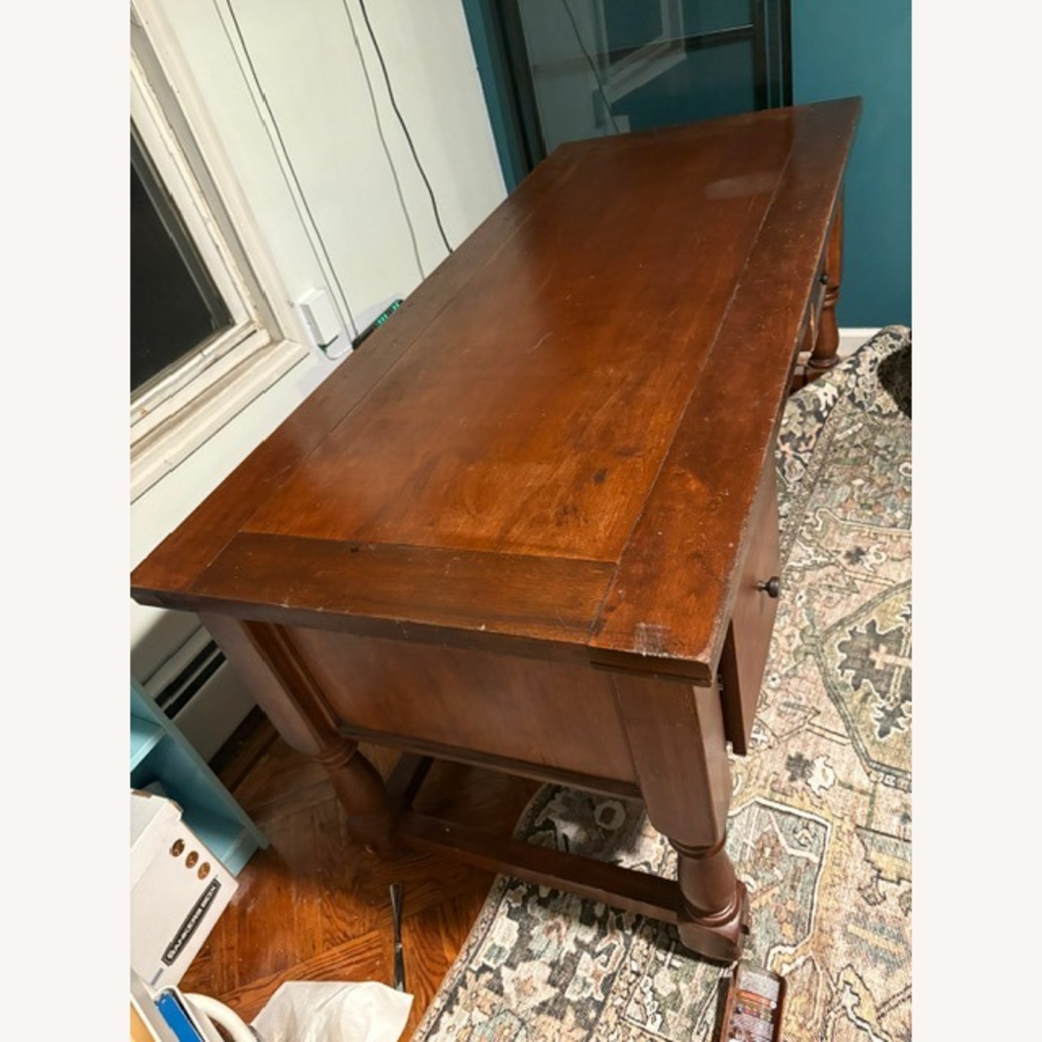 Antique Wooden Executive Desk - image-3