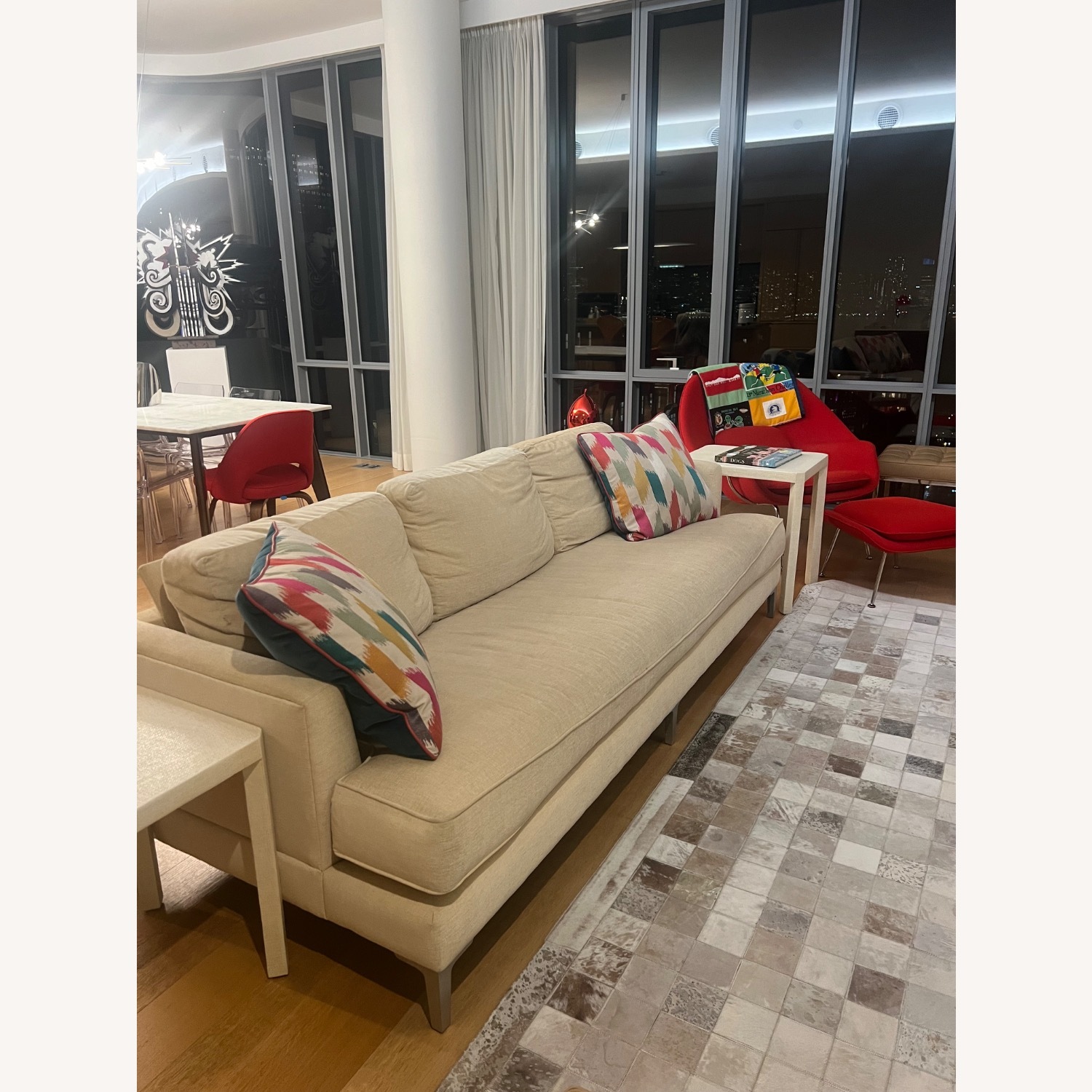 Kravet Union 93" Sofa with Chrome leg - image-1