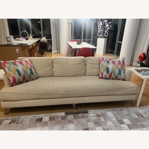 Used Kravet Union 93" Sofa with Chrome leg  for sale on AptDeco