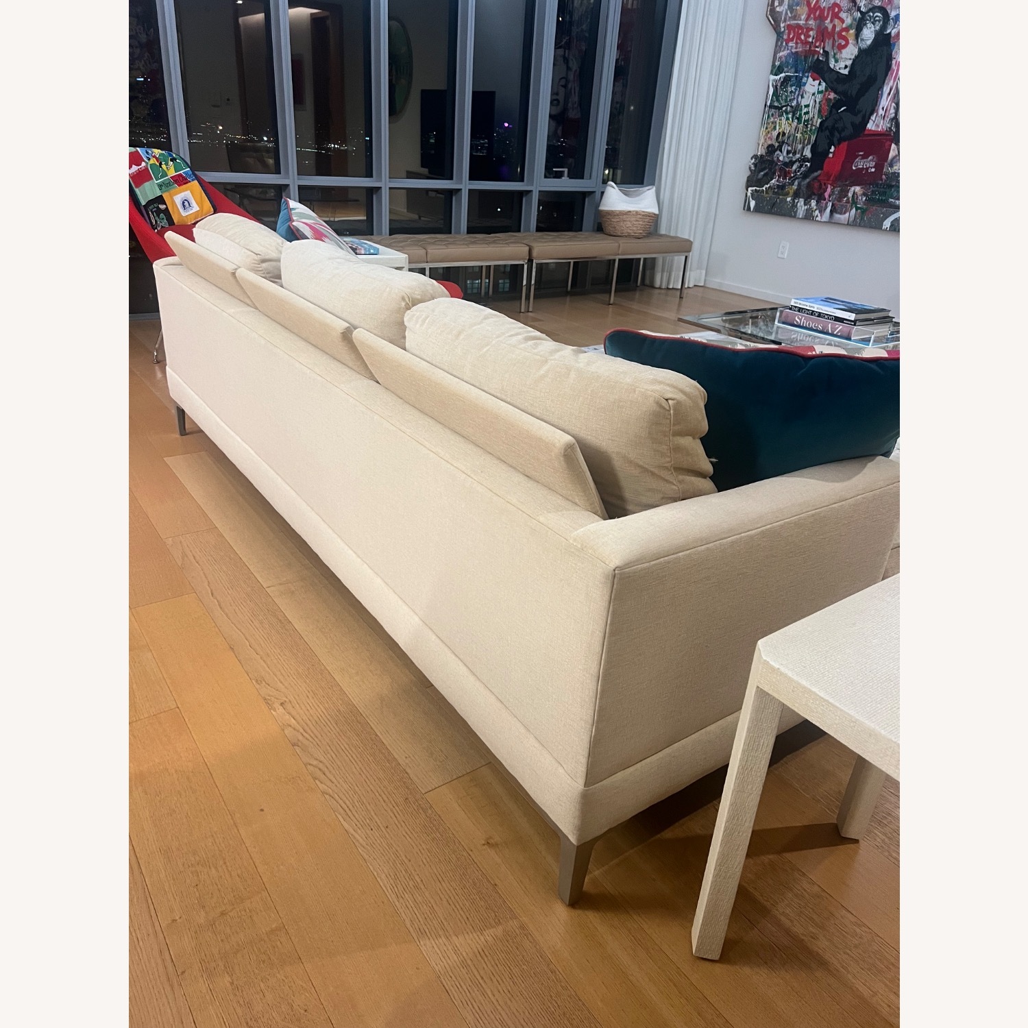 Kravet Union 93" Sofa with Chrome leg - image-5