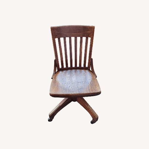 Used Vintage Swivel Rock n Rolling OAK Desk Chair for sale on AptDeco