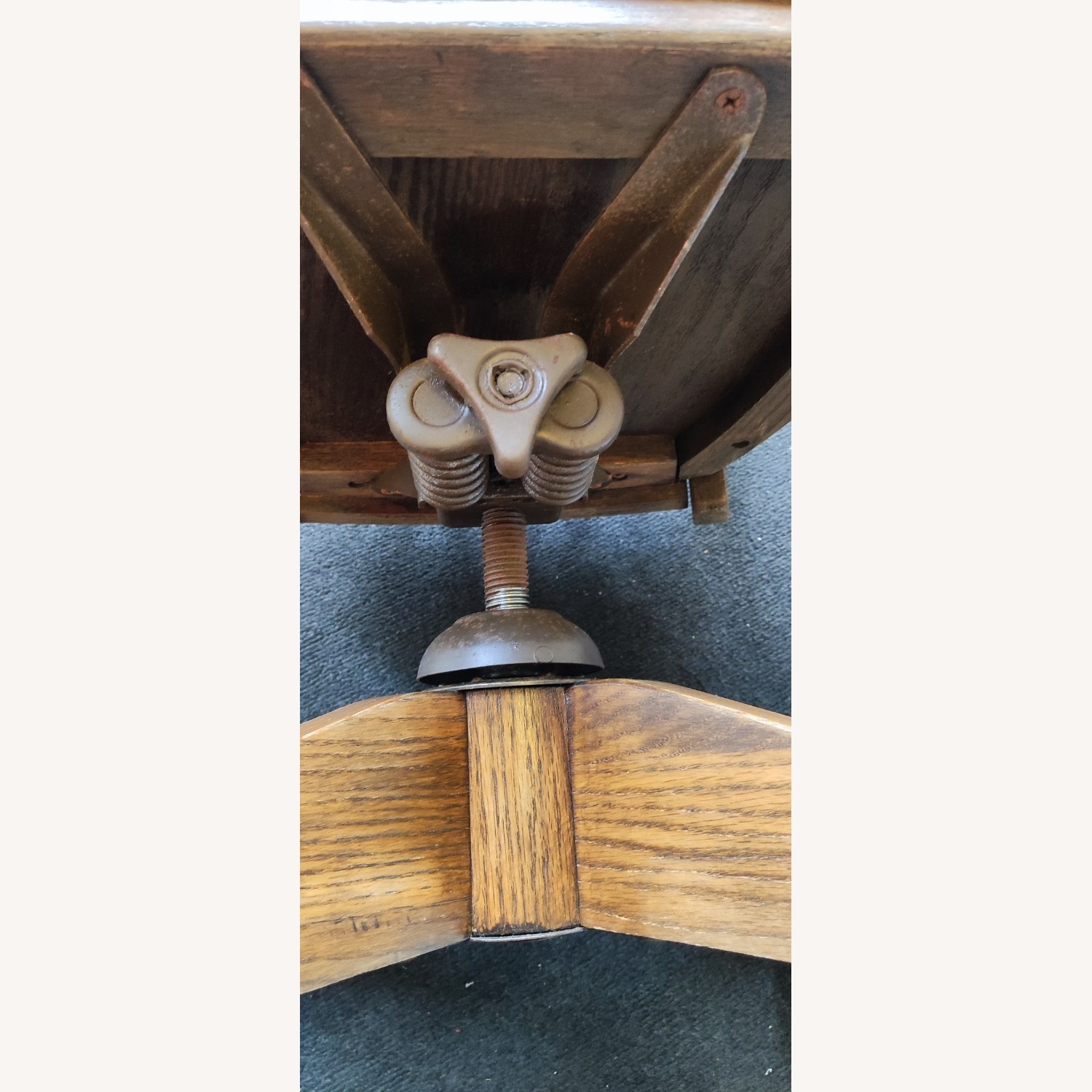 Vintage Swivel Rock n Rolling OAK Desk Chair - image-4