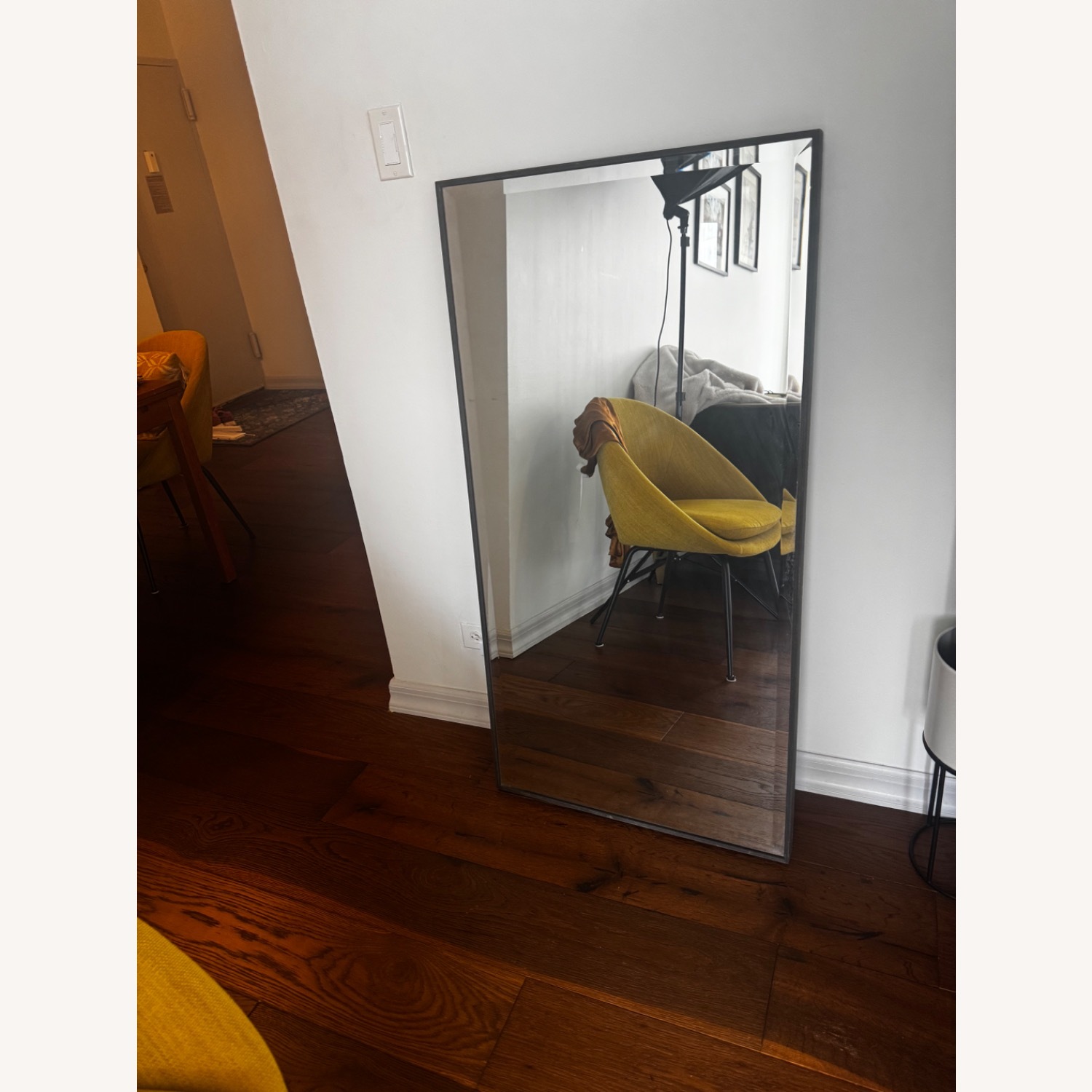 Glass and Grey Hanging Wall Mirror - image-1