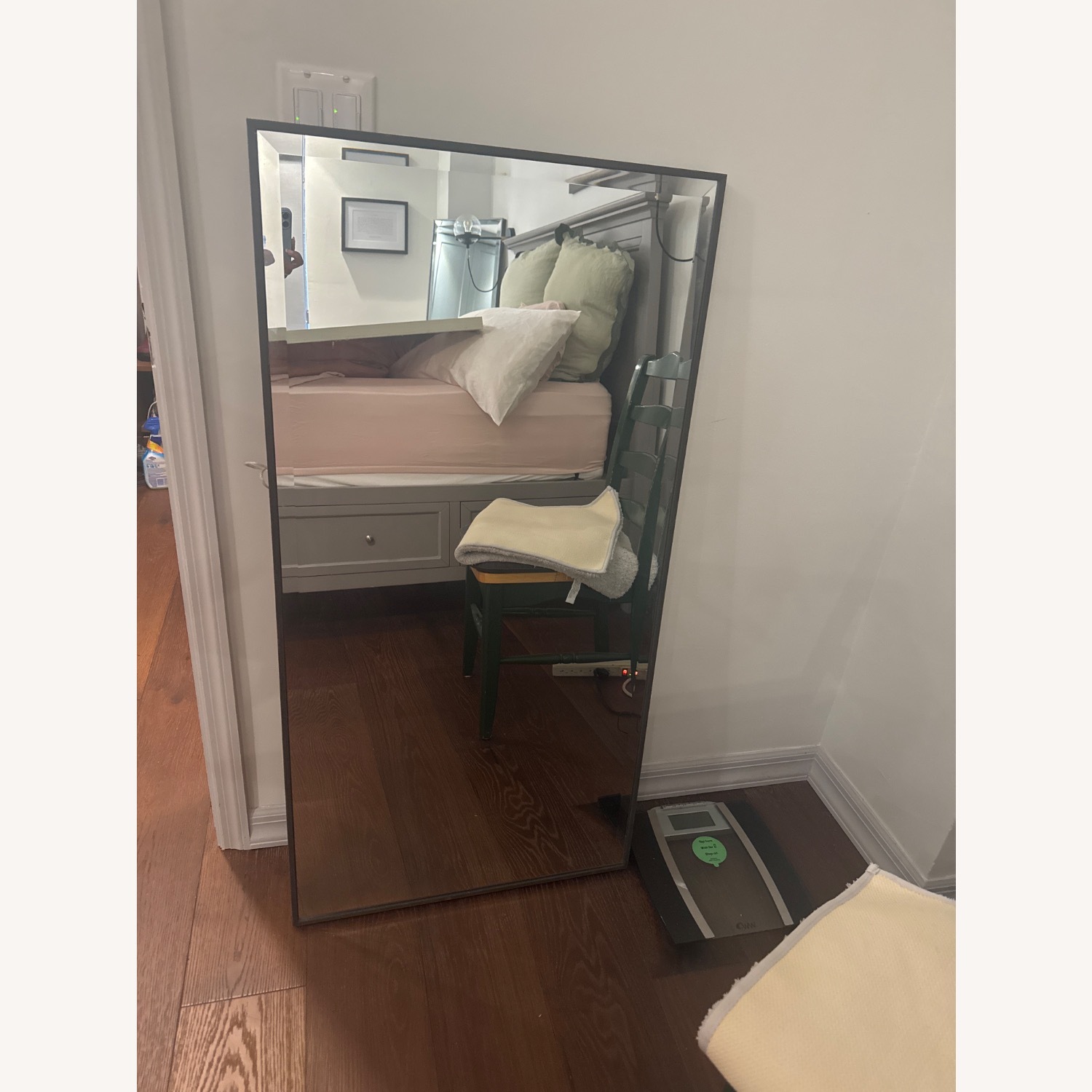 Glass and Grey Hanging Wall Mirror - image-3