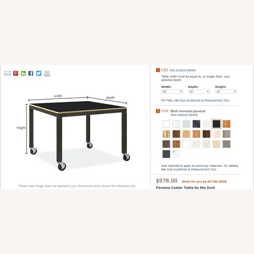 Used Parsons Caster Table for sale on AptDeco