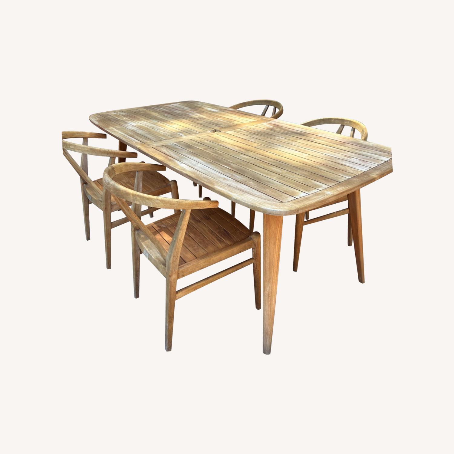 Teak 5 piece Outdoor Table Set  - image-0