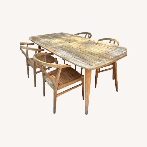 Used Teak 5 piece Outdoor Table Set  for sale on AptDeco