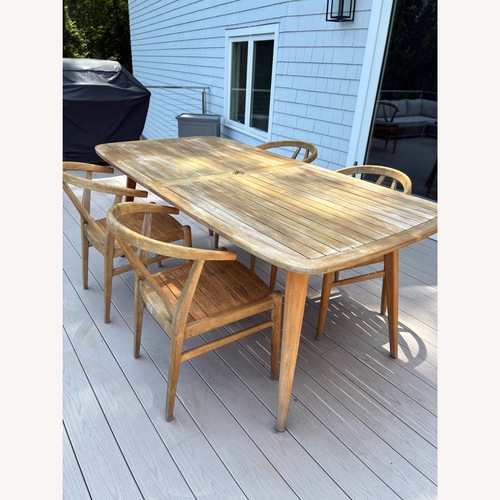 Used Teak 5 piece Outdoor Table Set  for sale on AptDeco