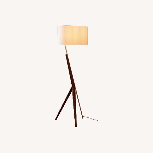 Used Caldas 5 Floor Lamp Walnut White Linen 57"  for sale on AptDeco