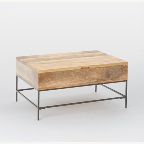 Used Industrial 36" Storage Pop Up Coffee Table for sale on AptDeco