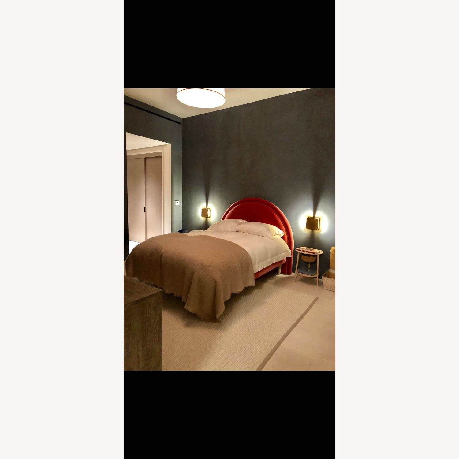 Custom made Velvet Bed With Linen Canopy - image-5