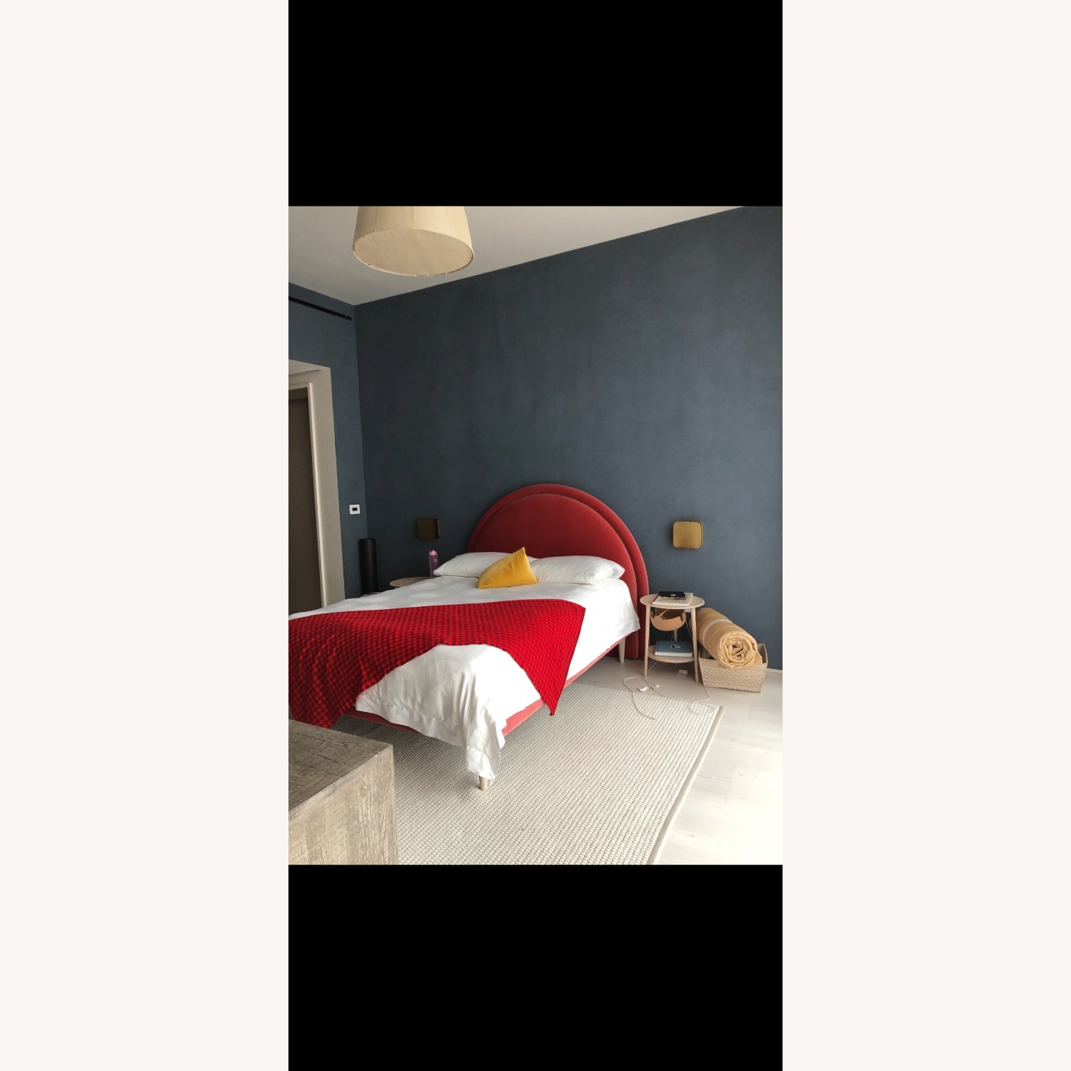 Custom made Velvet Bed With Linen Canopy - image-6