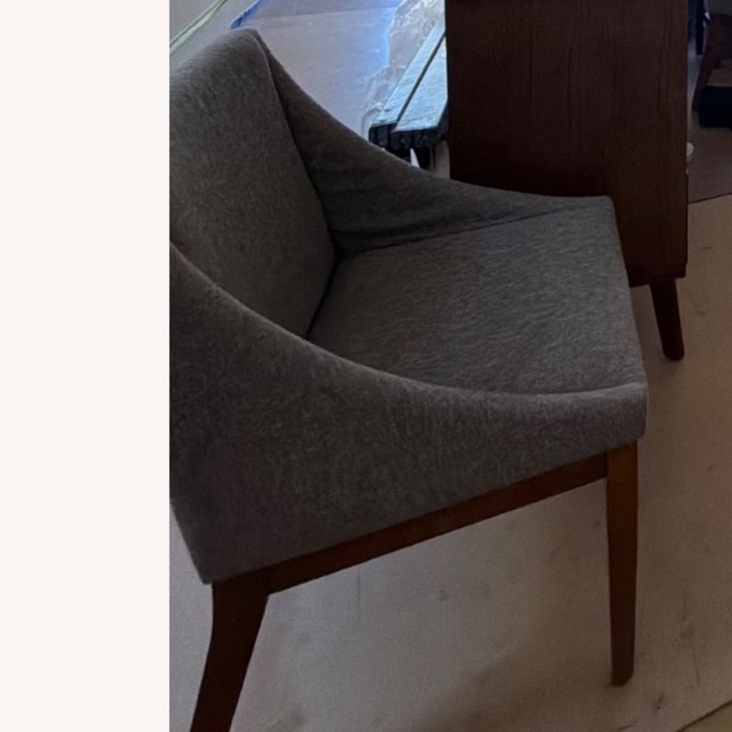 West Elm Light Grey Upholstered Dining Chair - image-2