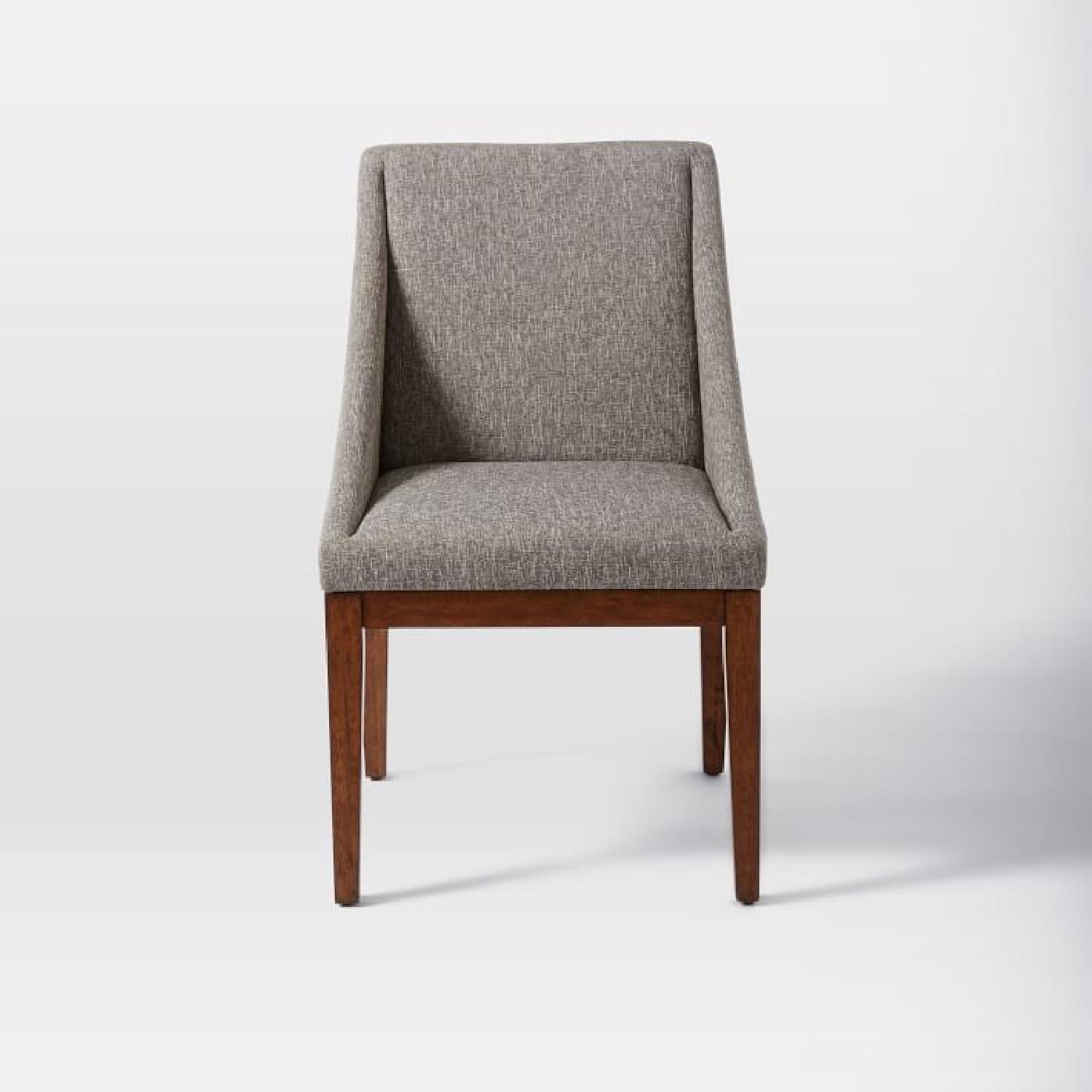 West Elm Light Grey Upholstered Dining Chair - image-3