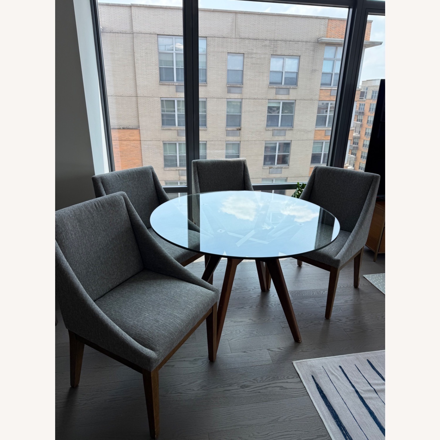 West Elm Light Grey Upholstered Dining Chair - image-1