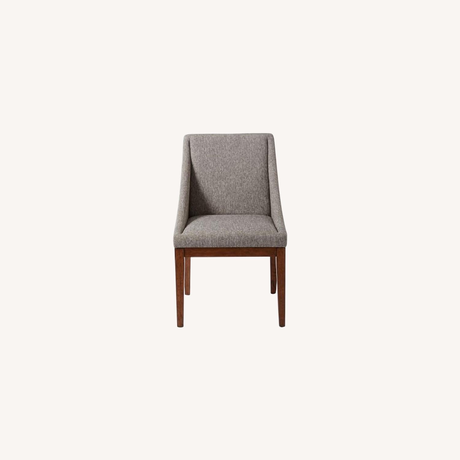 West Elm Light Grey Upholstered Dining Chair - image-4