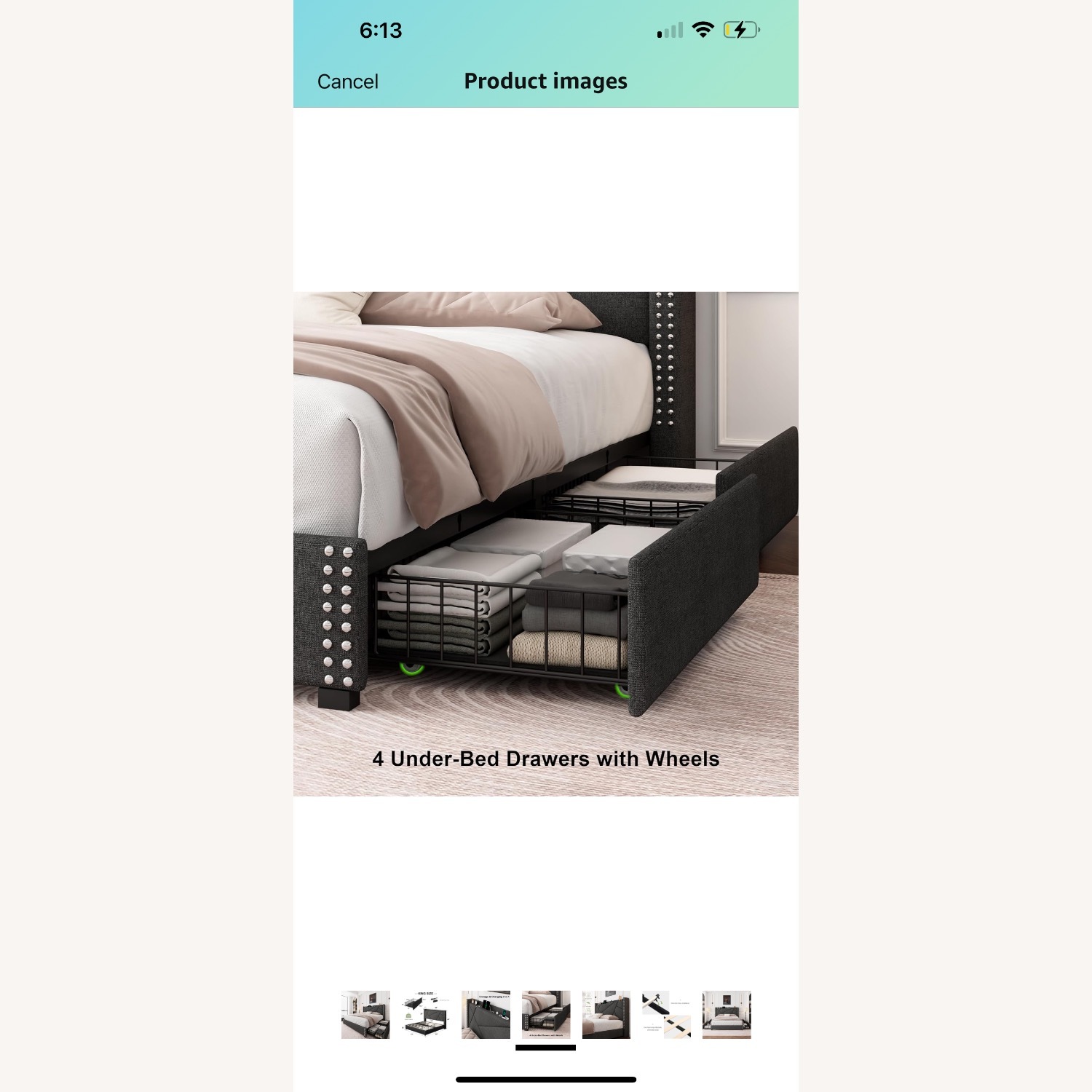 Uphostled Queen Size Bed Frame - image-3