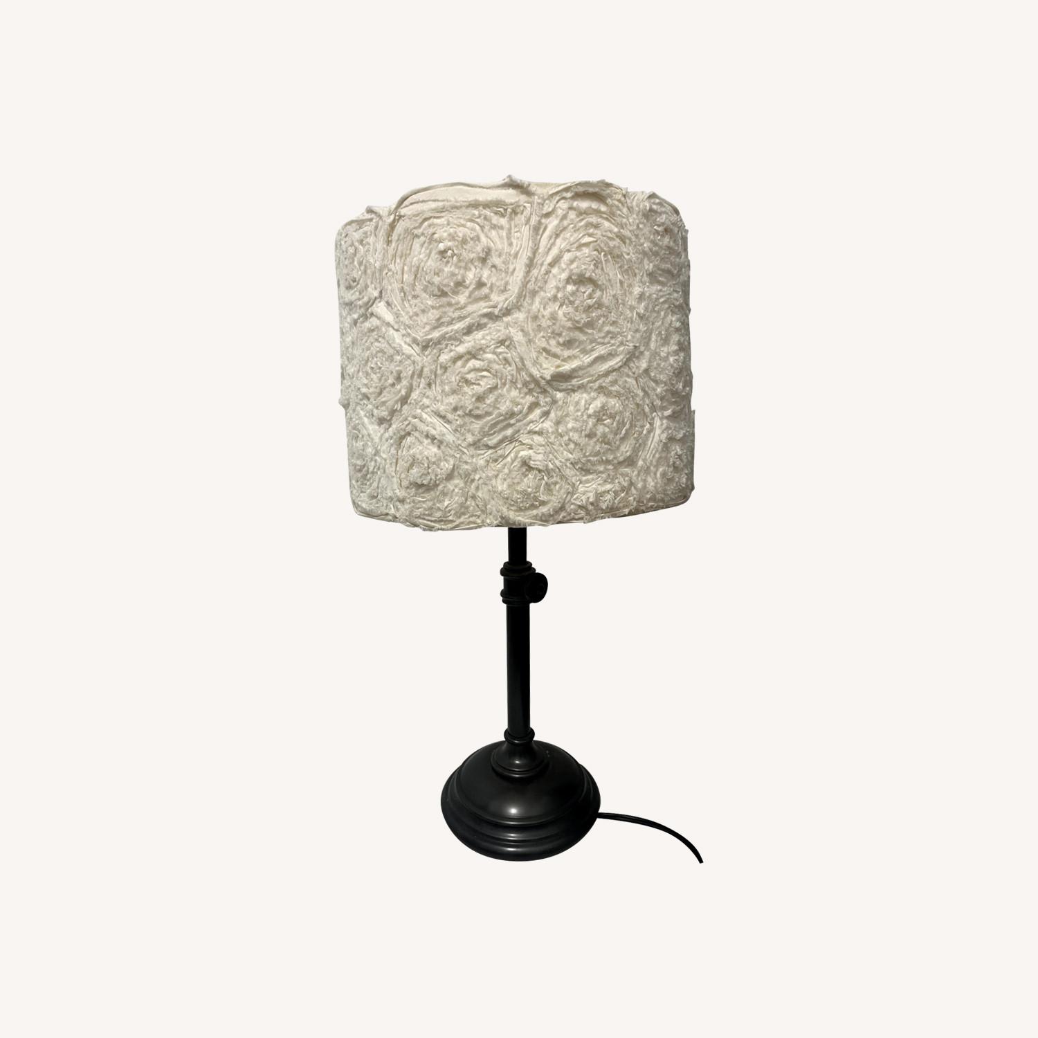 Table Lamp with White Flower Shade - image-0