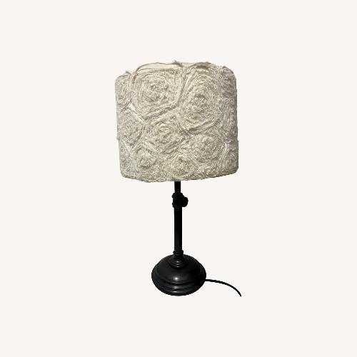 Used Table Lamp with White Flower Shade for sale on AptDeco
