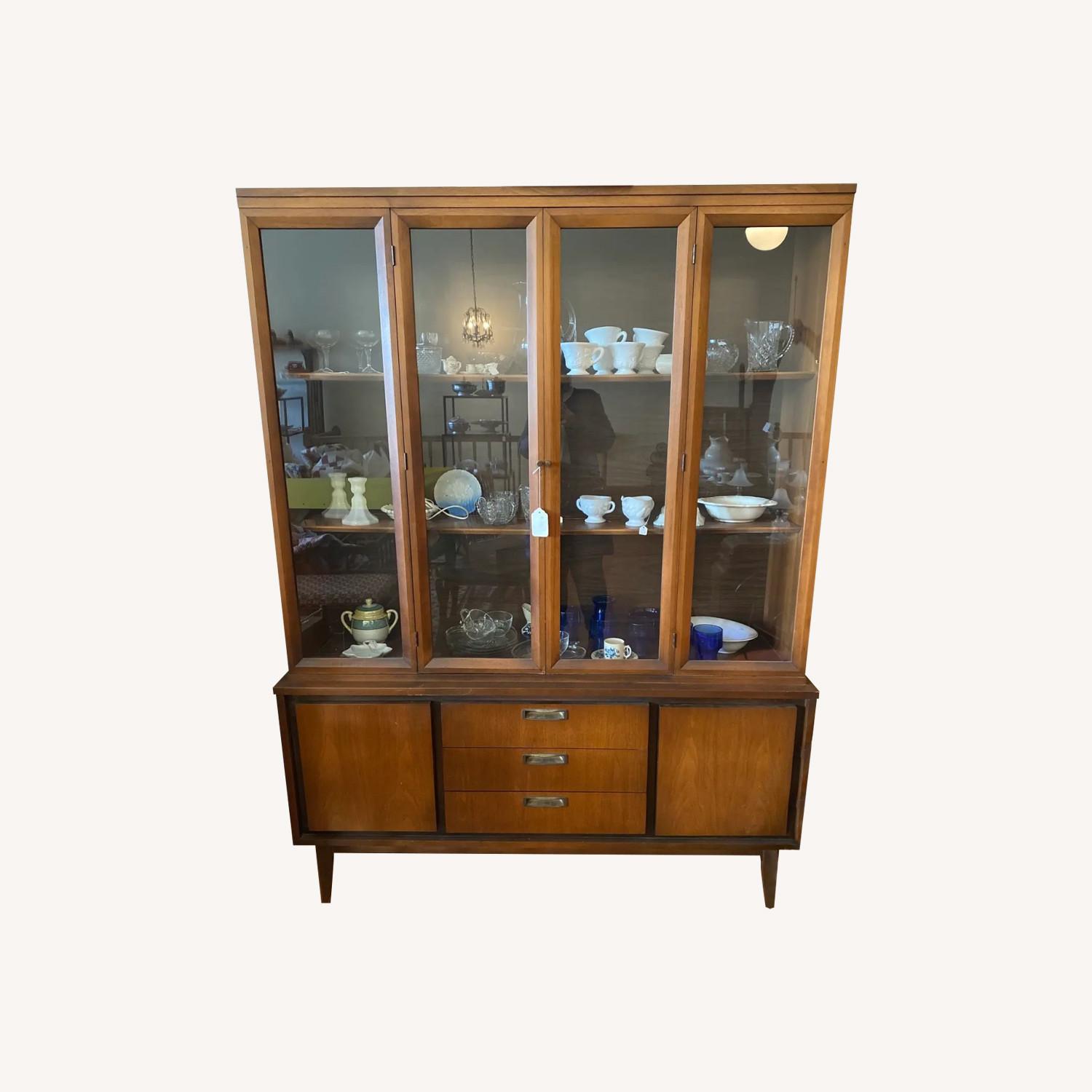 1960s Mid-Century Modern Walnut Hutch - Garrison - image-0