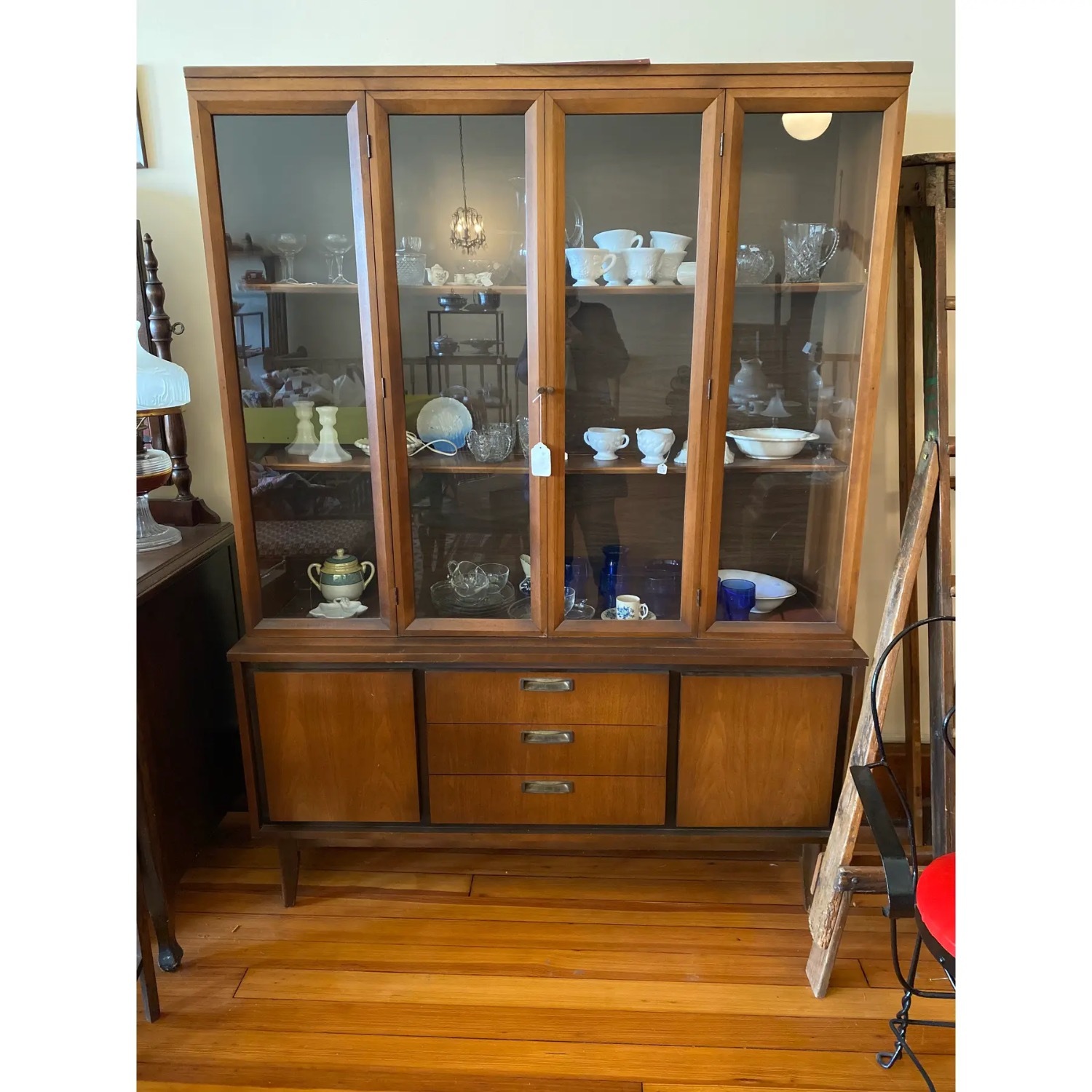 1960s Mid-Century Modern Walnut Hutch - Garrison - image-4