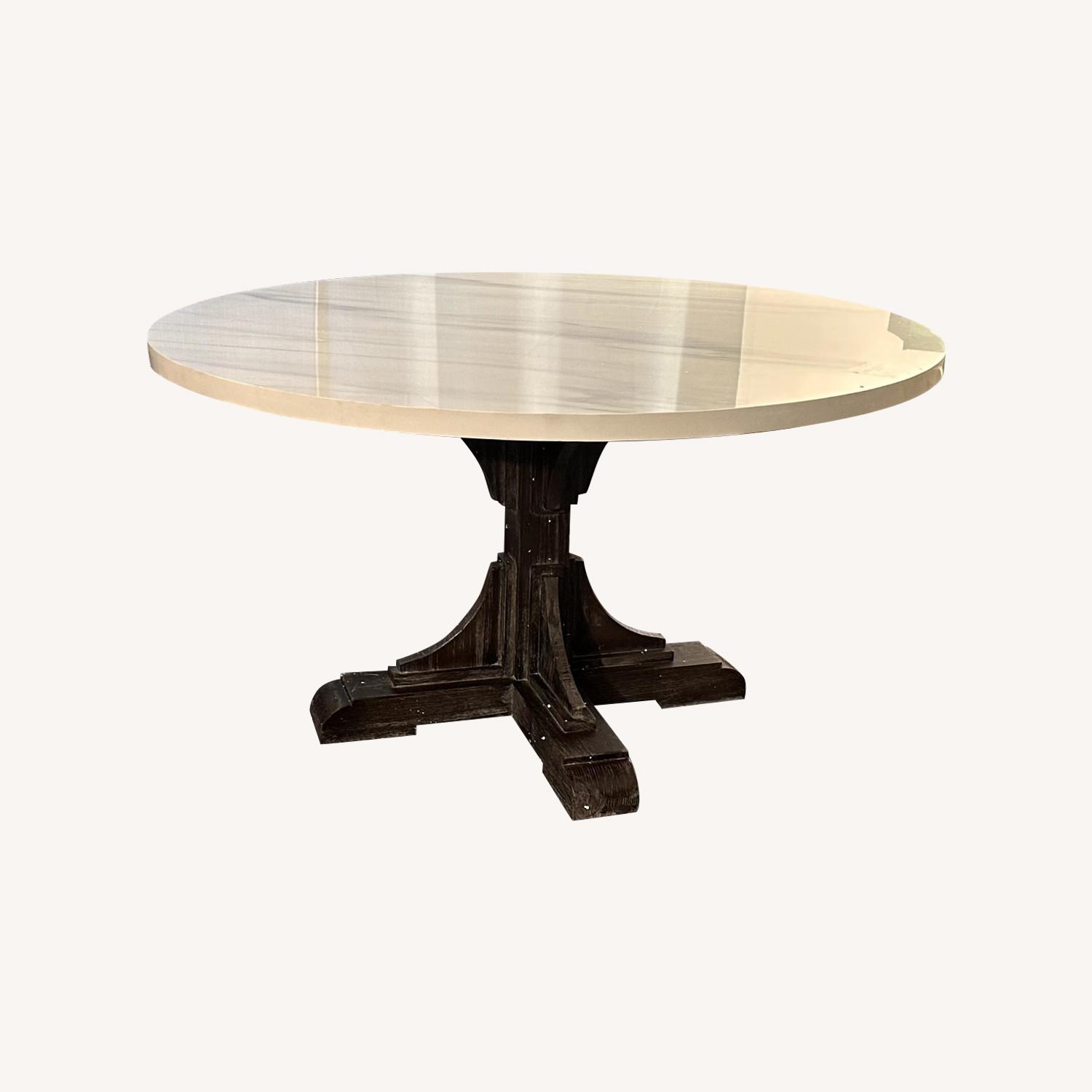 Canora Grey Marble Top Circular Table on Pedestal - image-0