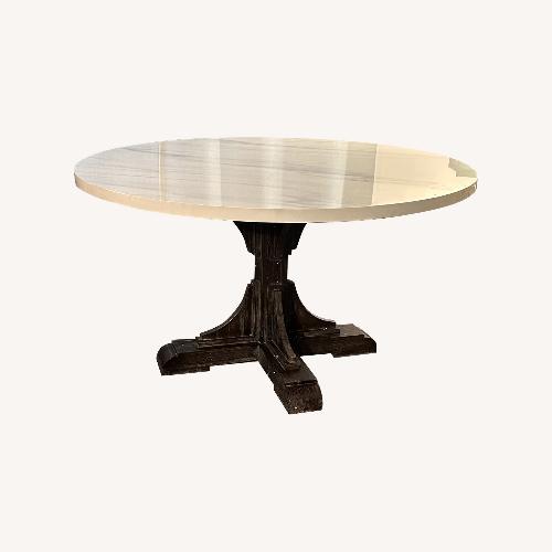 Used Canora Grey Marble Top Circular Table on Pedestal for sale on AptDeco