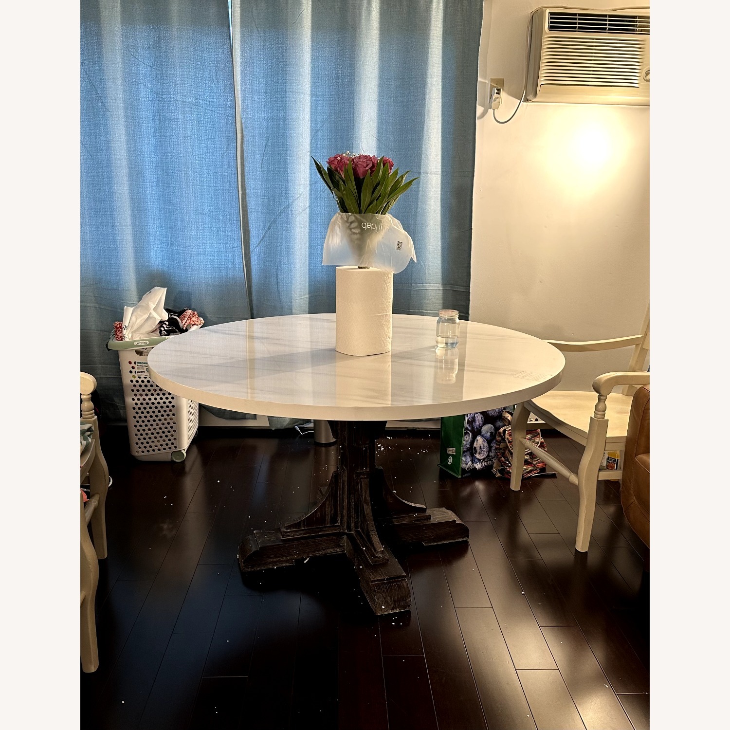 Canora Grey Marble Top Circular Table on Pedestal - image-3