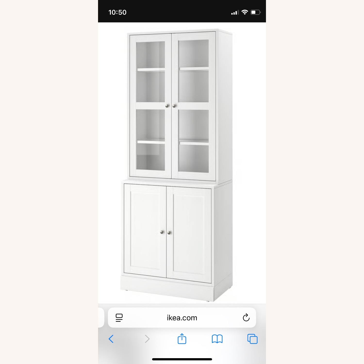 Storage Combination Cabinet W Glass Doors - image-1