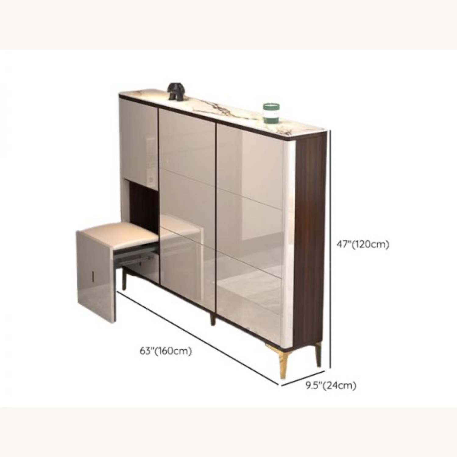 Drop Front Gliding Reclaimed Wood Dresser With Shoe Storage - image-3