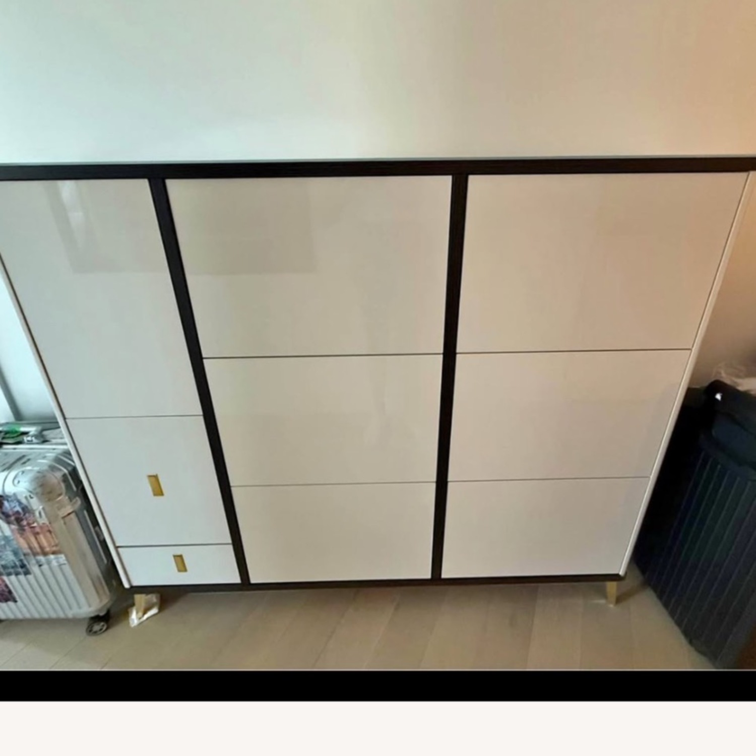 Drop Front Gliding Reclaimed Wood Dresser With Shoe Storage - image-2