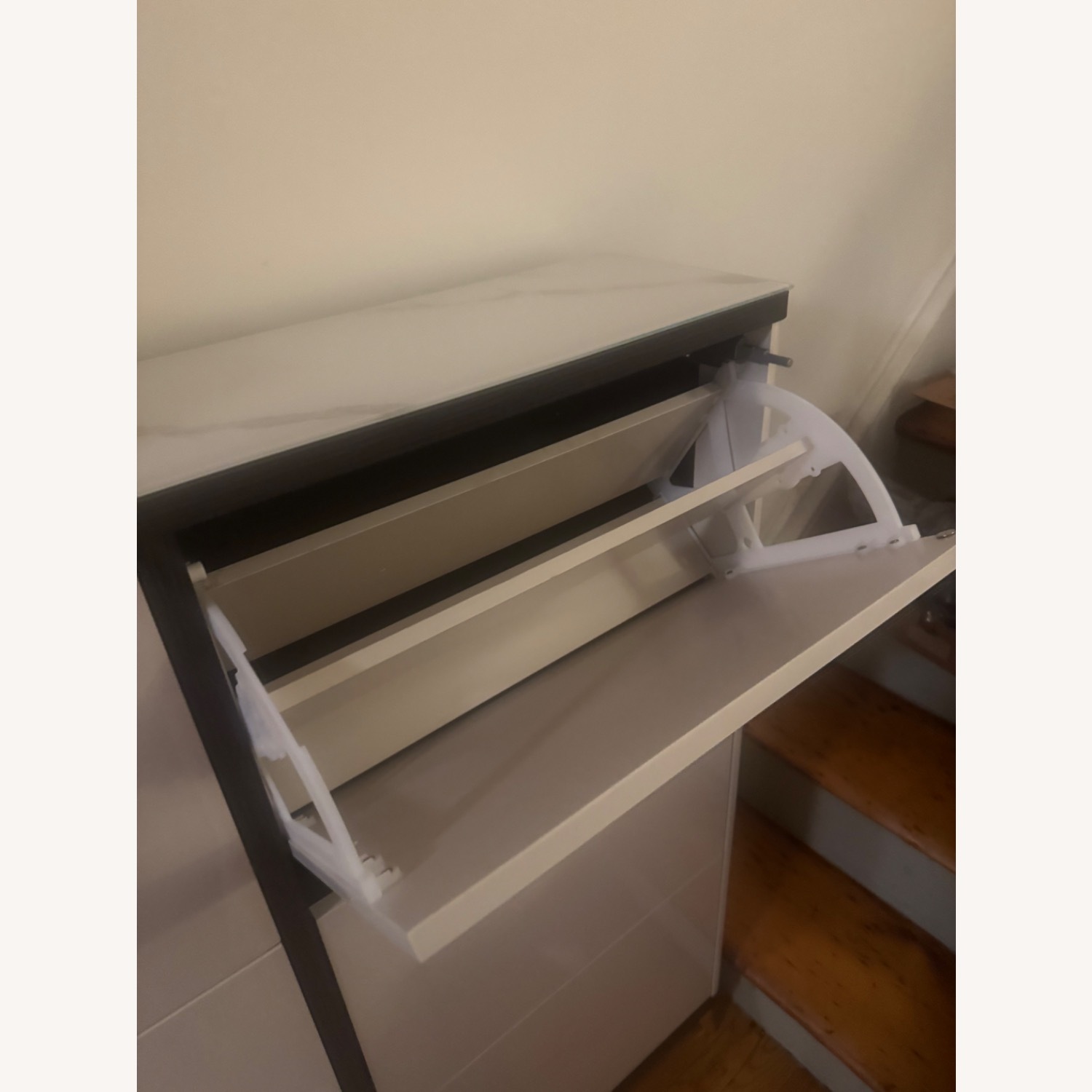 Drop Front Gliding Reclaimed Wood Dresser With Shoe Storage - image-4