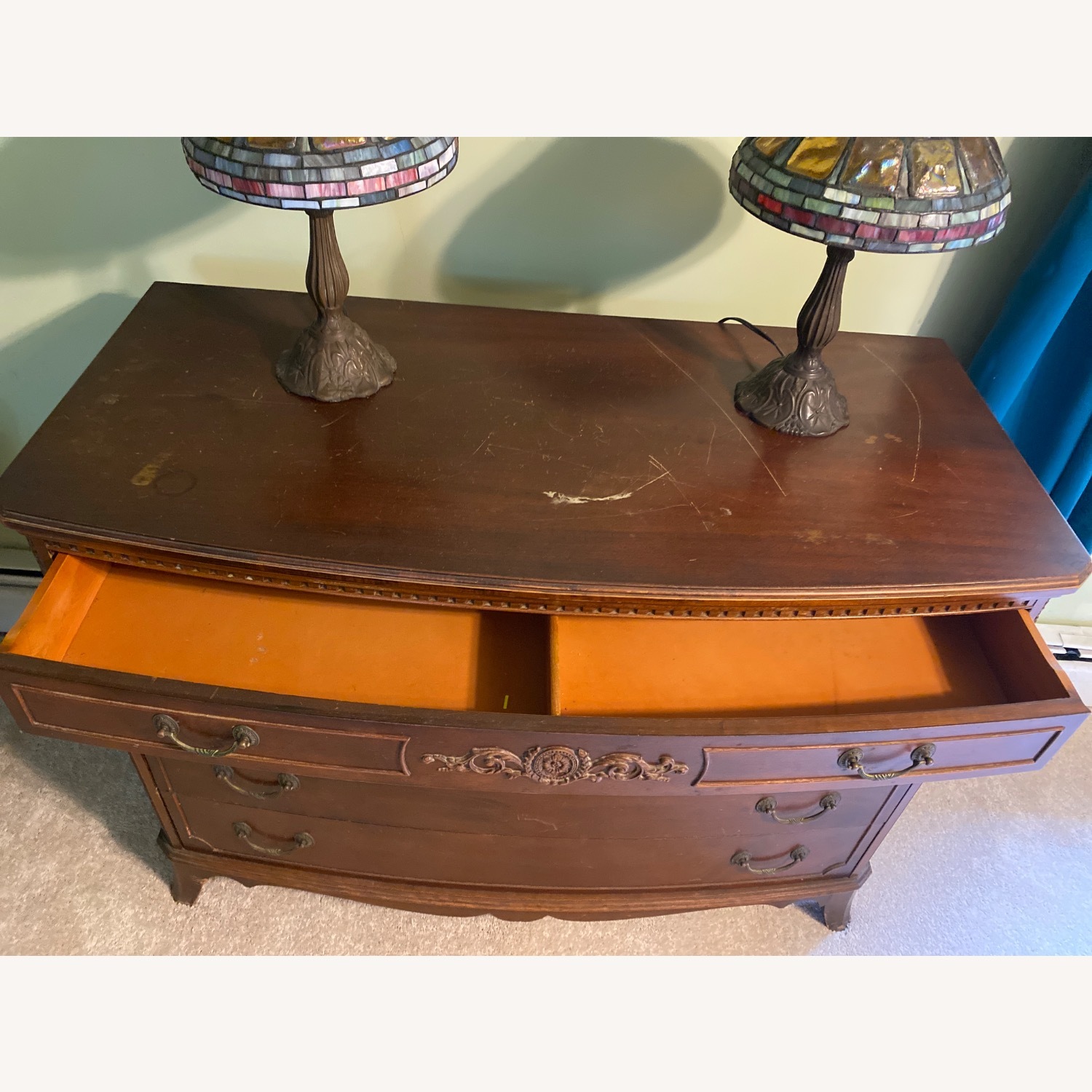 Antique Mahogany Bureau Chest of Drawers - image-5