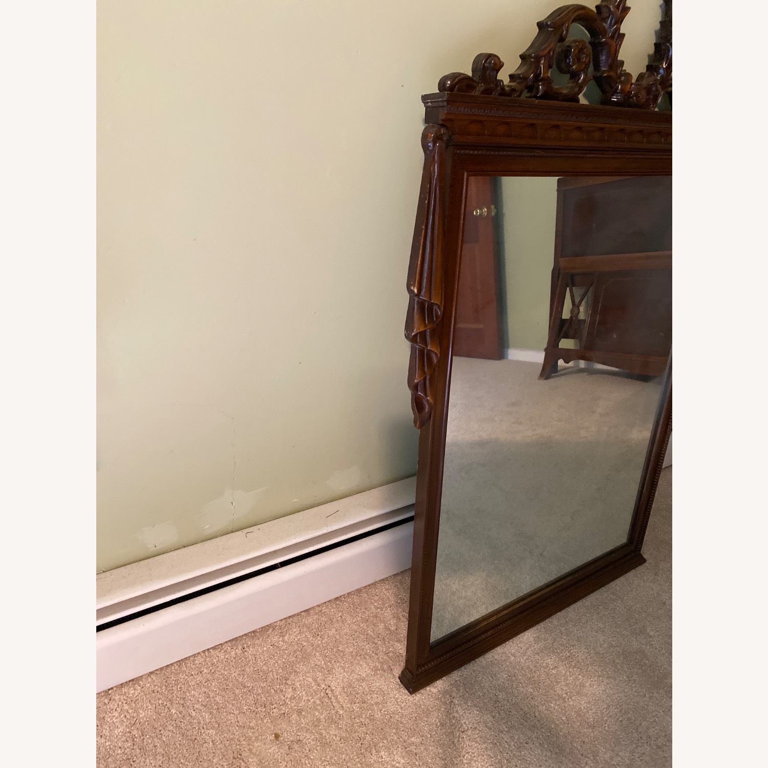 Antique Vintage Mahogany Wall Mirror  - image-3
