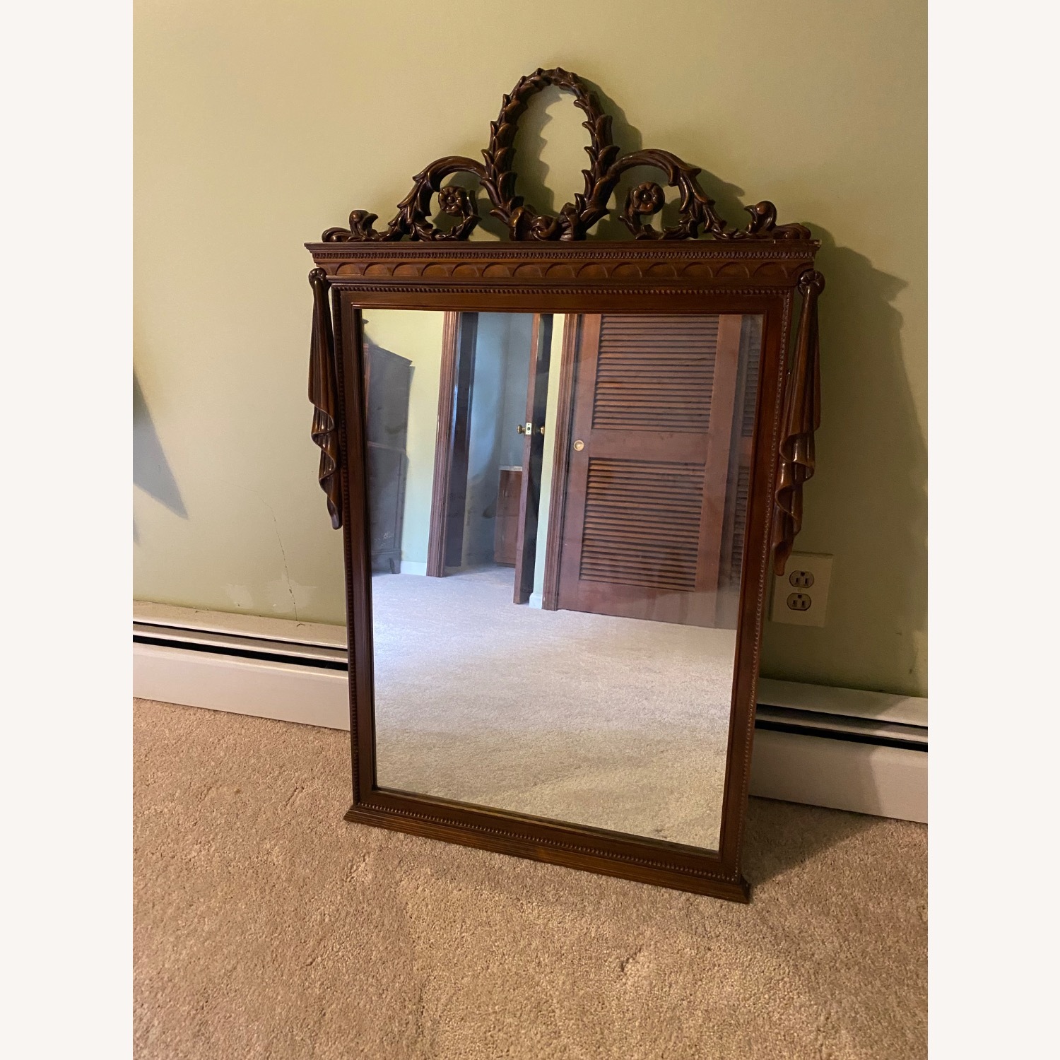 Antique Vintage Mahogany Wall Mirror  - image-1