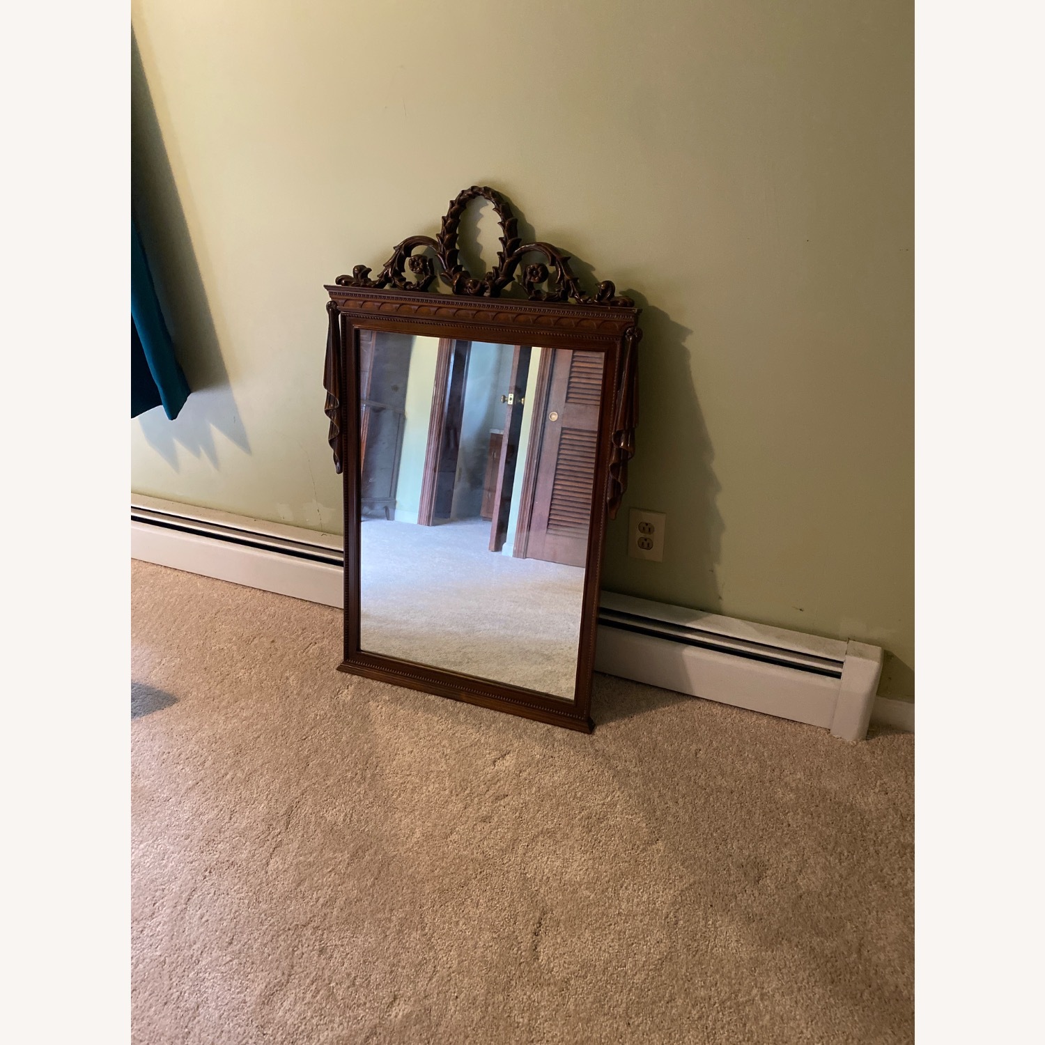 Antique Vintage Mahogany Wall Mirror  - image-2