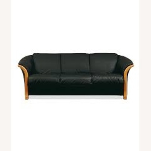 Used Ekornes Brown Leather and Teak Sofa for sale on AptDeco
