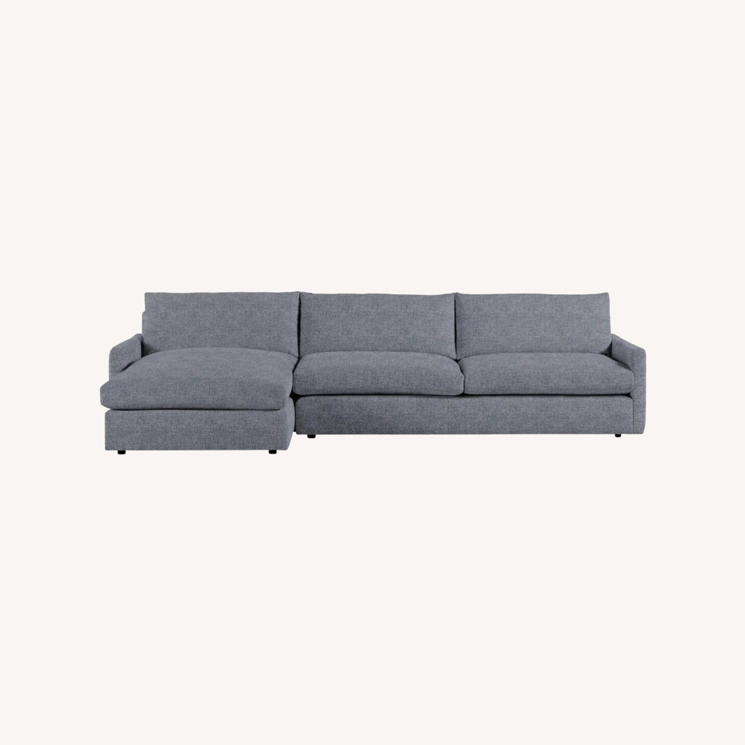 Arhaus Kipton Light Grey 2-Piece and Ottoman - image-0