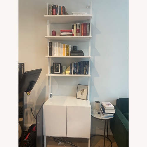 Used CB2 White Storage Bookshelf for sale on AptDeco