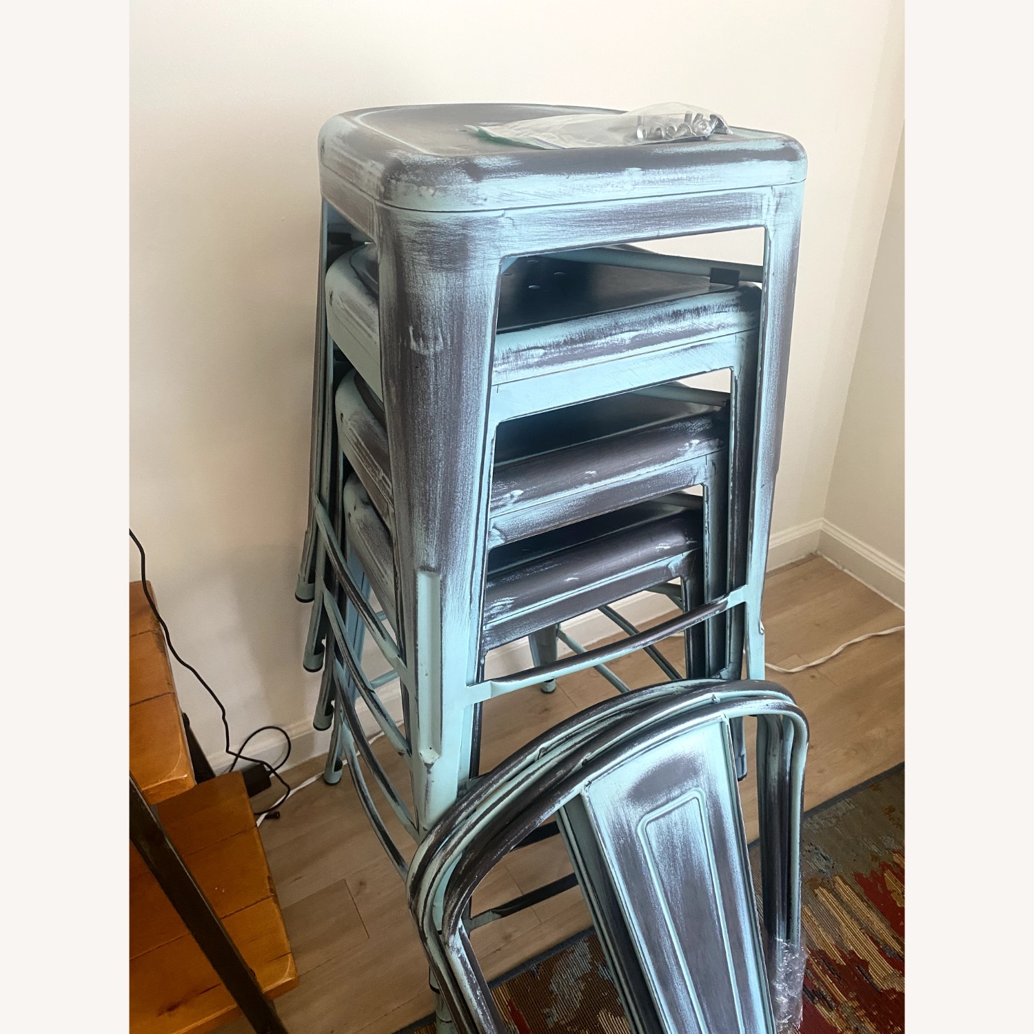  Furmax Bistro Chairs in Antiqued Turquoise - image-2