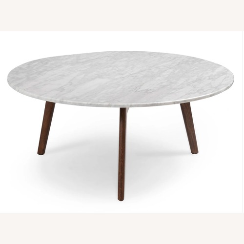 Used Mara 31.5" Marble Coffee Table - Walnut for sale on AptDeco
