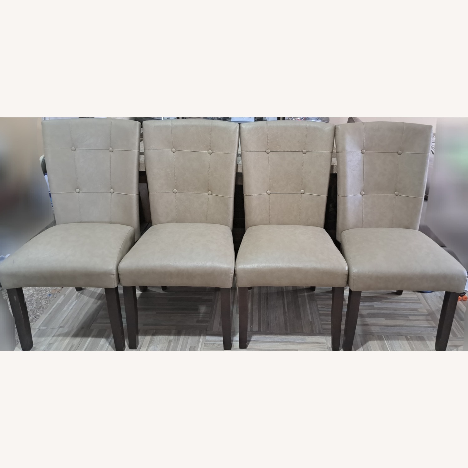 Marble Dining Table with 4 Leather Chairs - image-7