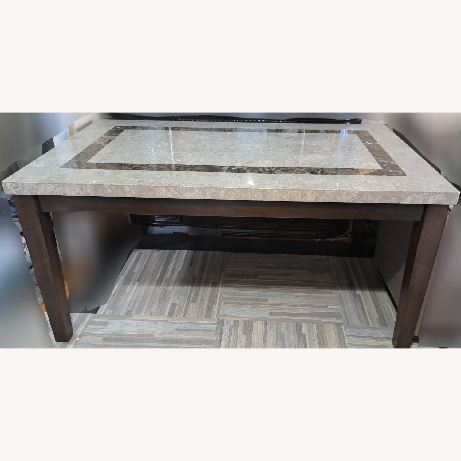 Marble Dining Table with 4 Leather Chairs - image-6