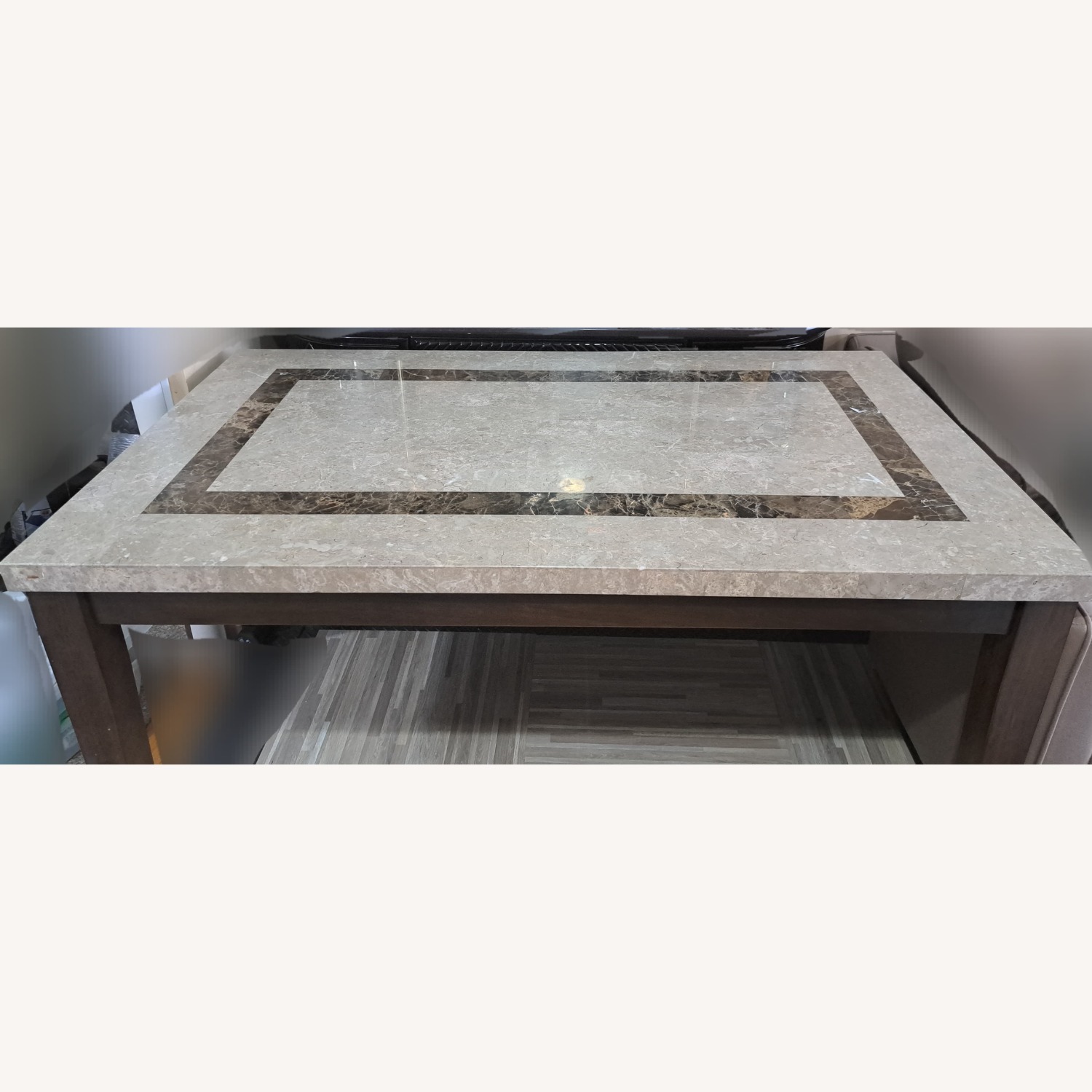 Marble Dining Table with 4 Leather Chairs - image-5