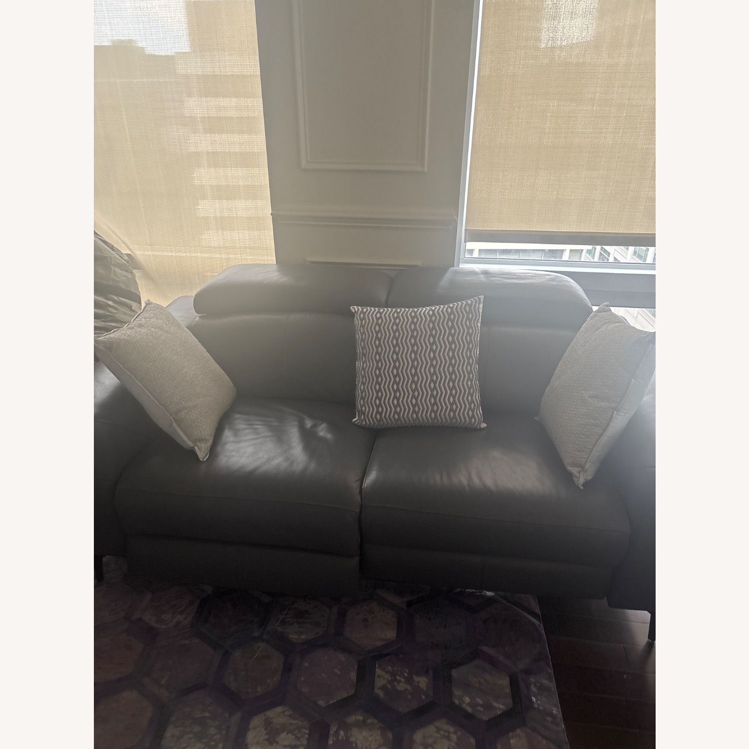 Genuine Italian Leather 2 Sofa Set - image-5