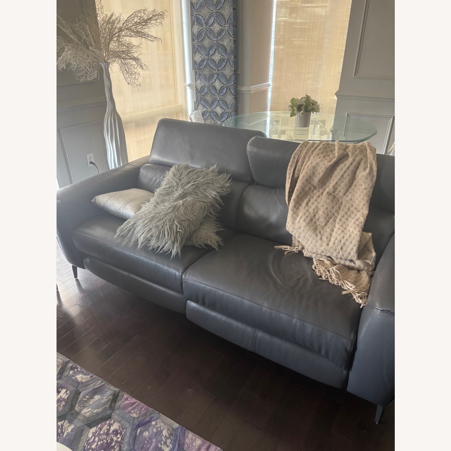 Genuine Italian Leather 2 Sofa Set - image-1