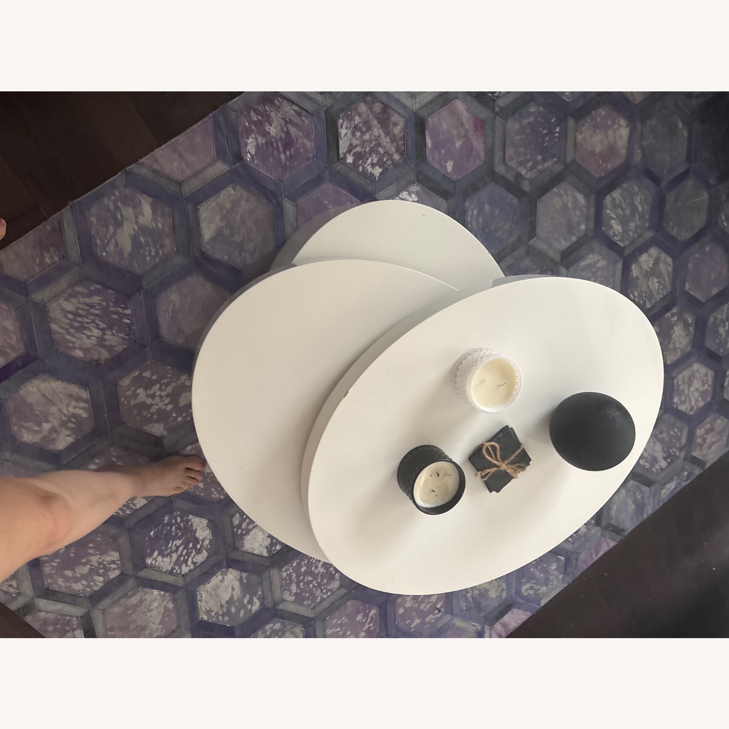 Retro Style White Coffee Table - image-3