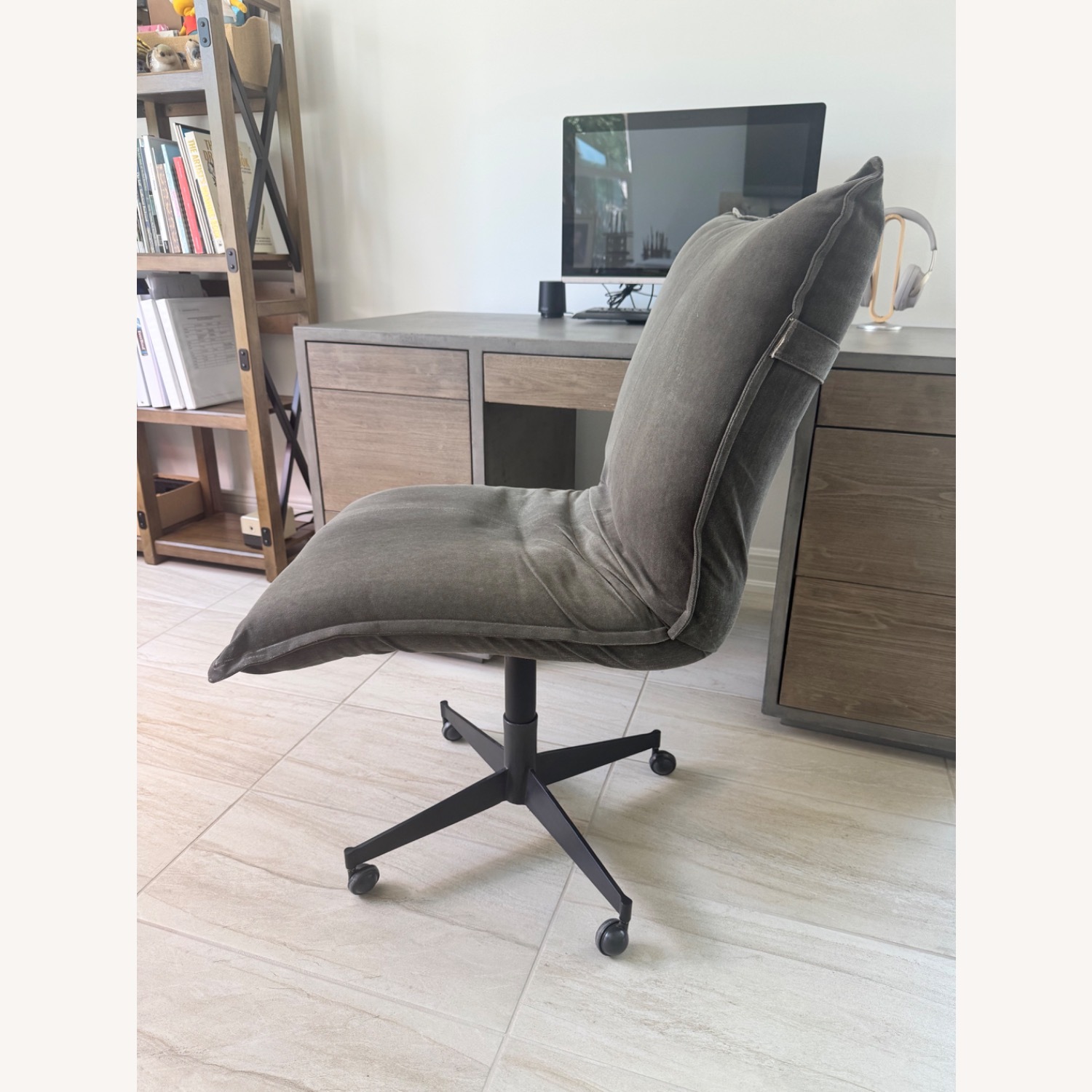 RH Platt Desk Chair - Distressed Gray - image-1